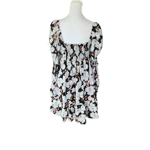 Abercrombie - Long Sleeved Ruched Floral Baby Doll Mini Dress Sz S - Picture 4 of 7